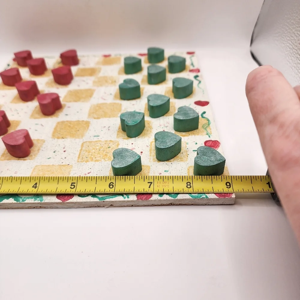 Handmade Wooden Checkers Board Game 9x9